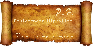 Paulcsenetz Hippolita névjegykártya
